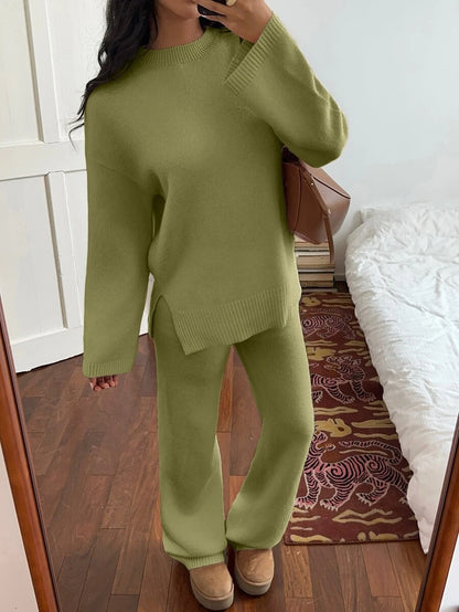 Davos Drop Shoulder Sweater and Knit Pants Set