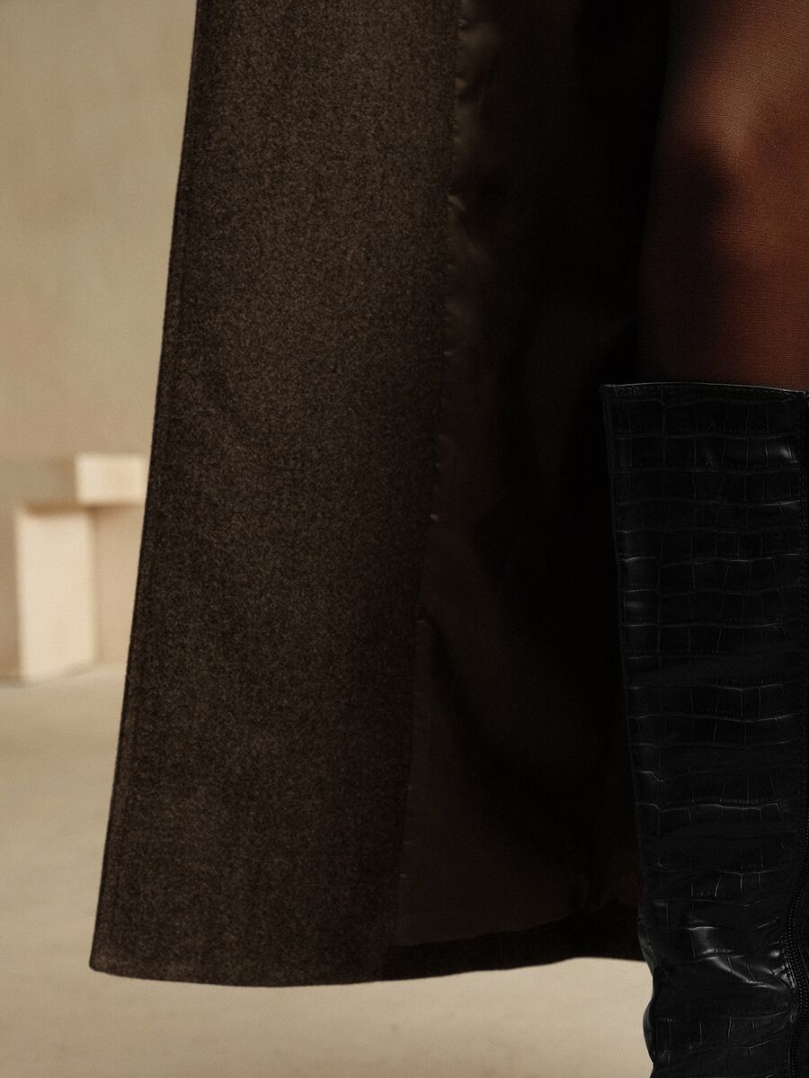 Heidelberg Belted Double Breasted Long Wrap Coat with Pockets