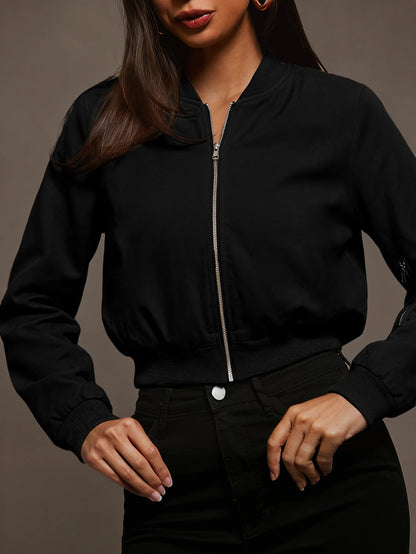 Steamboat Zip Up Bomber Jacket with Ribbed Trim