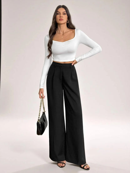 Bergamo Pleated High Waisted Wide Leg Pants
