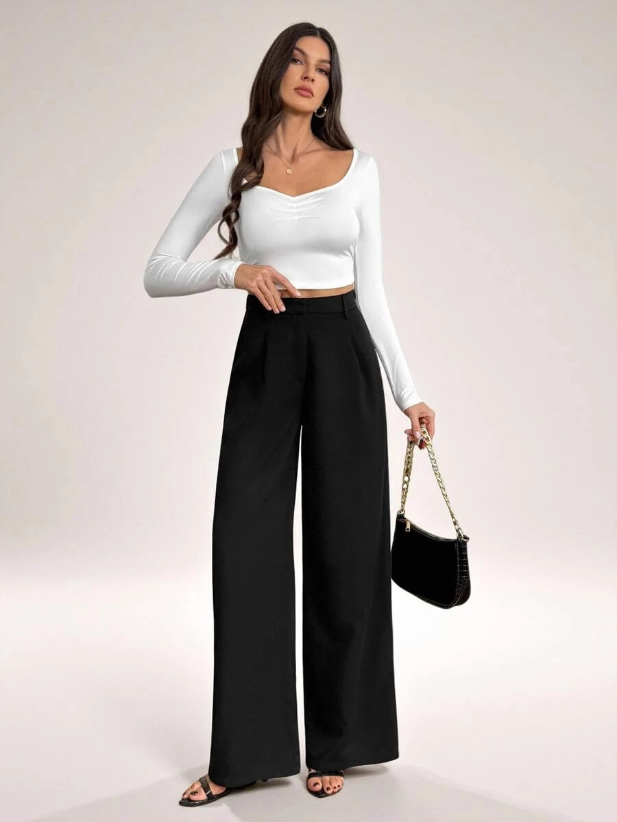 Bergamo Pleated High Waisted Wide Leg Pants