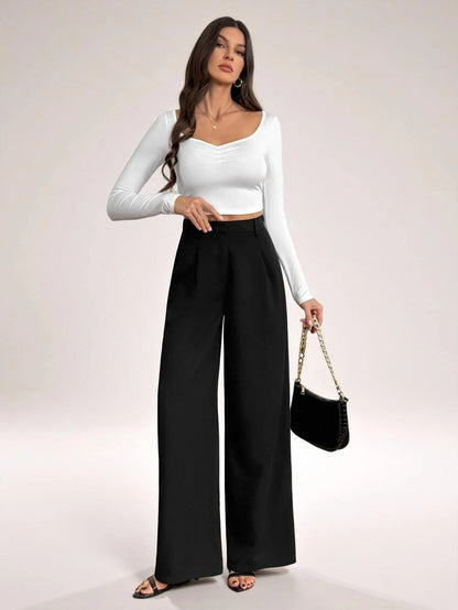 Bergamo Pleated High Waisted Wide Leg Pants