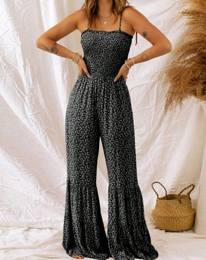 Sophia Floral Smocked Wide Leg Jumpsuit Summer Mensa