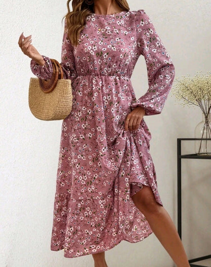 Sophia Floral Smocked Tiered Midi Dress Summer Mensa