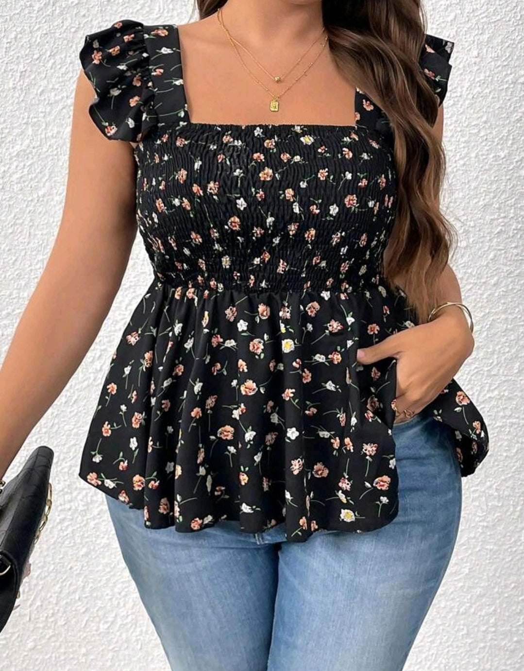 Square Neck Flutter Top Mensa