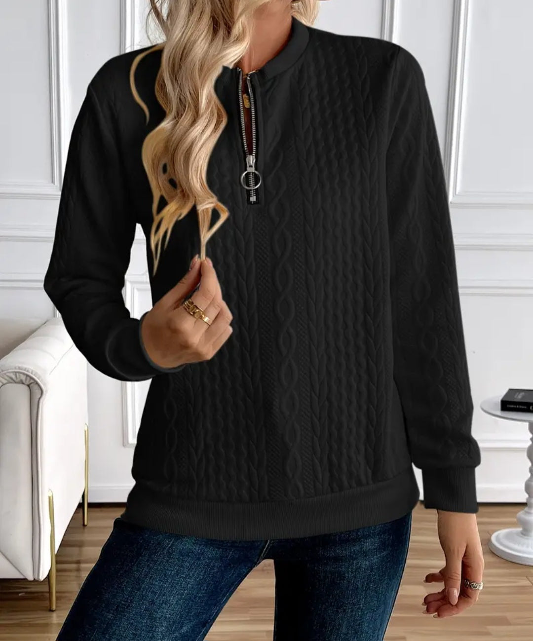 Natalia | Elegant Zip Sweater