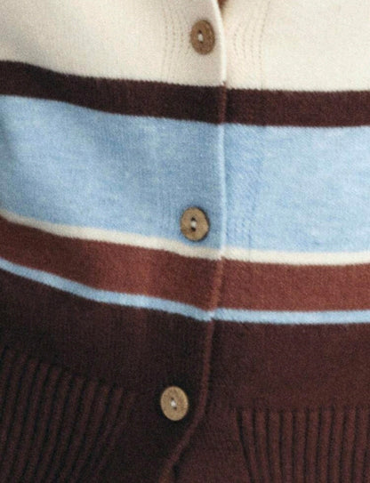 Striped Polo Knit Cardigan Mensa
