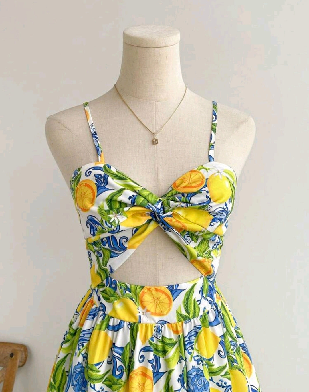 Amalfi Lemon Twist Midi Dress Mensa