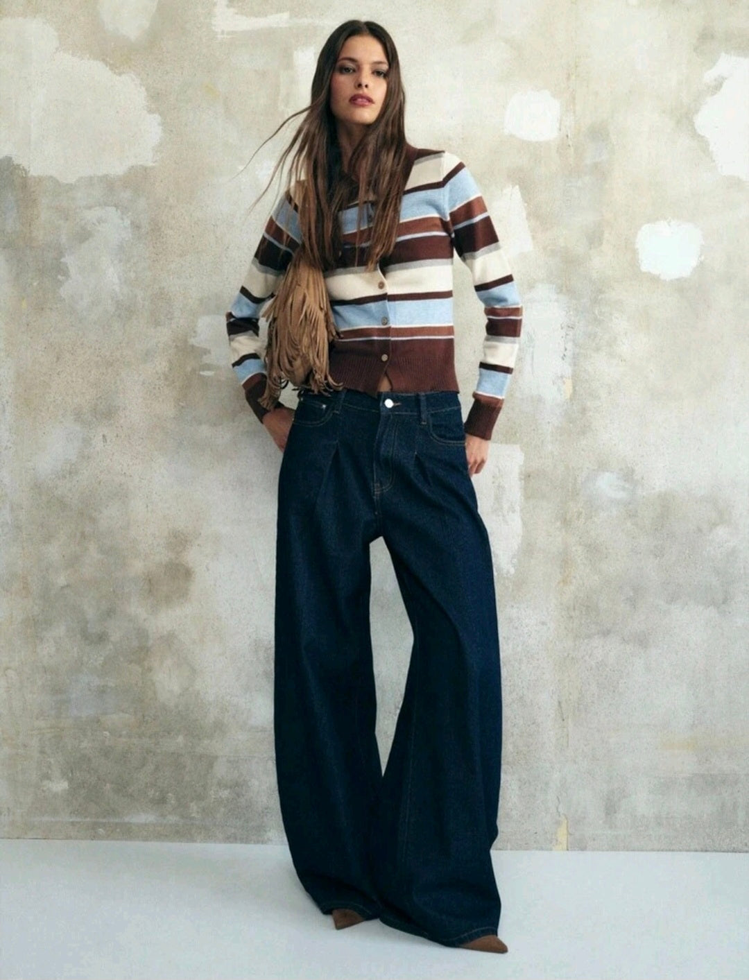 Striped Polo Knit Cardigan Mensa