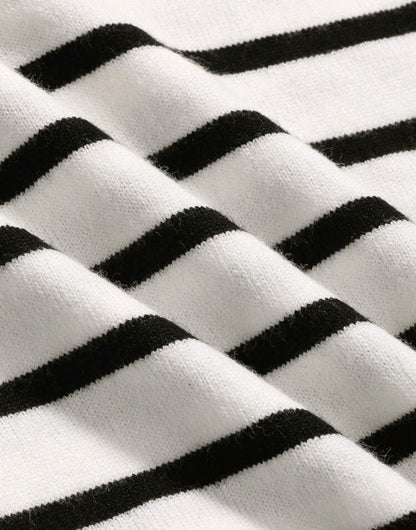 Striped Knit Polo Sweater Mensa