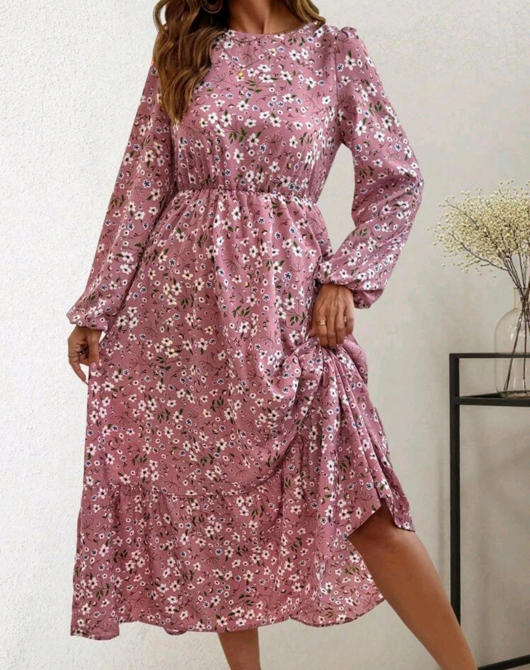 Sophia Floral Smocked Tiered Midi Dress Summer Mensa