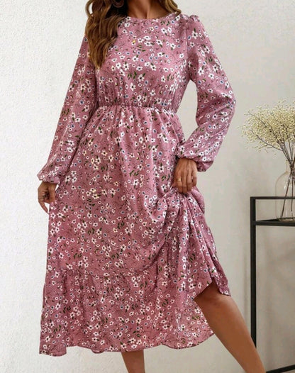 Sophia Floral Smocked Tiered Midi Dress Summer Mensa