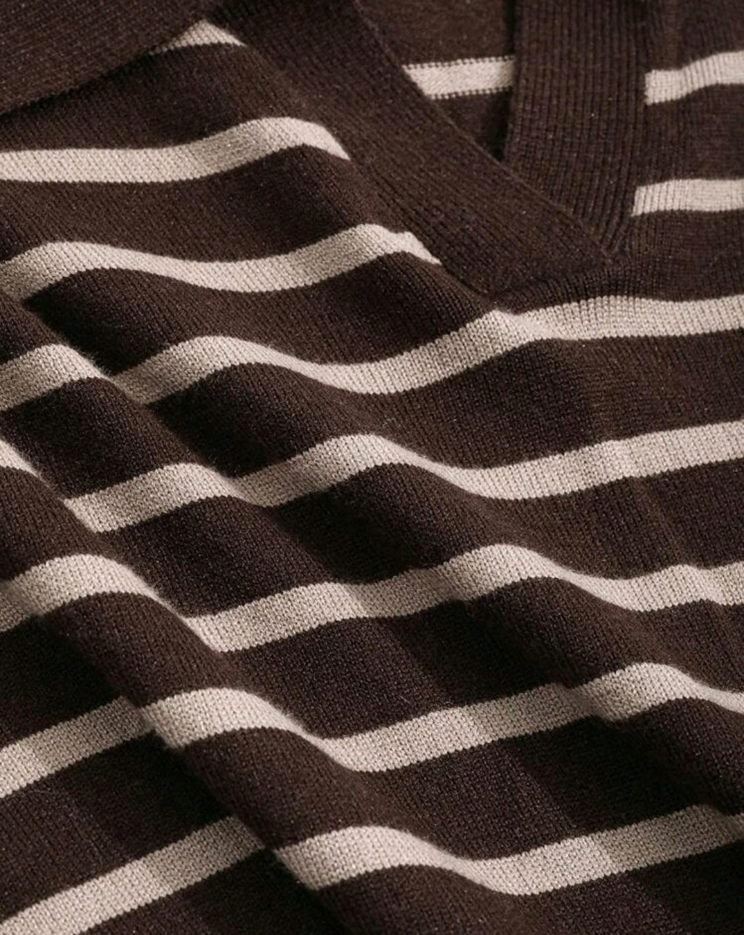 Striped Knit Polo Sweater Mensa