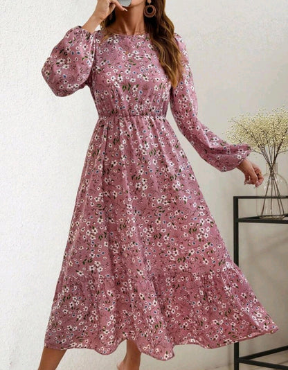 Sophia Floral Smocked Tiered Midi Dress Summer Mensa