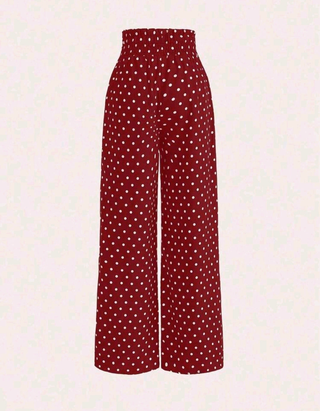 Polka Dot Smocked Wide Leg Pants Summer Mensa