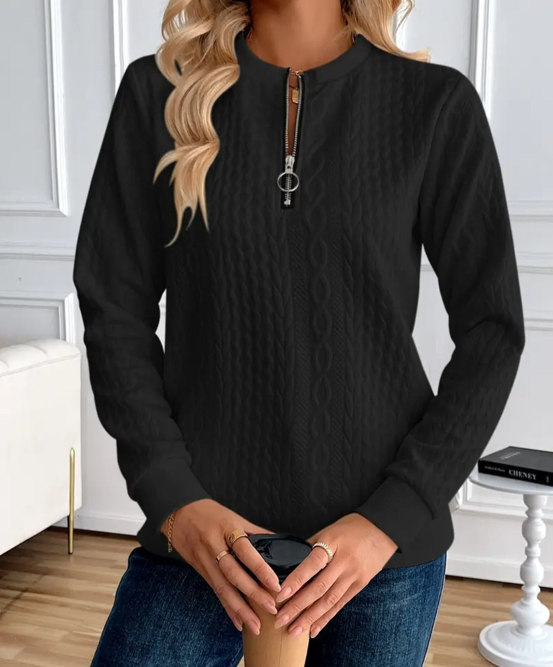 Natalia | Elegant Zip Sweater