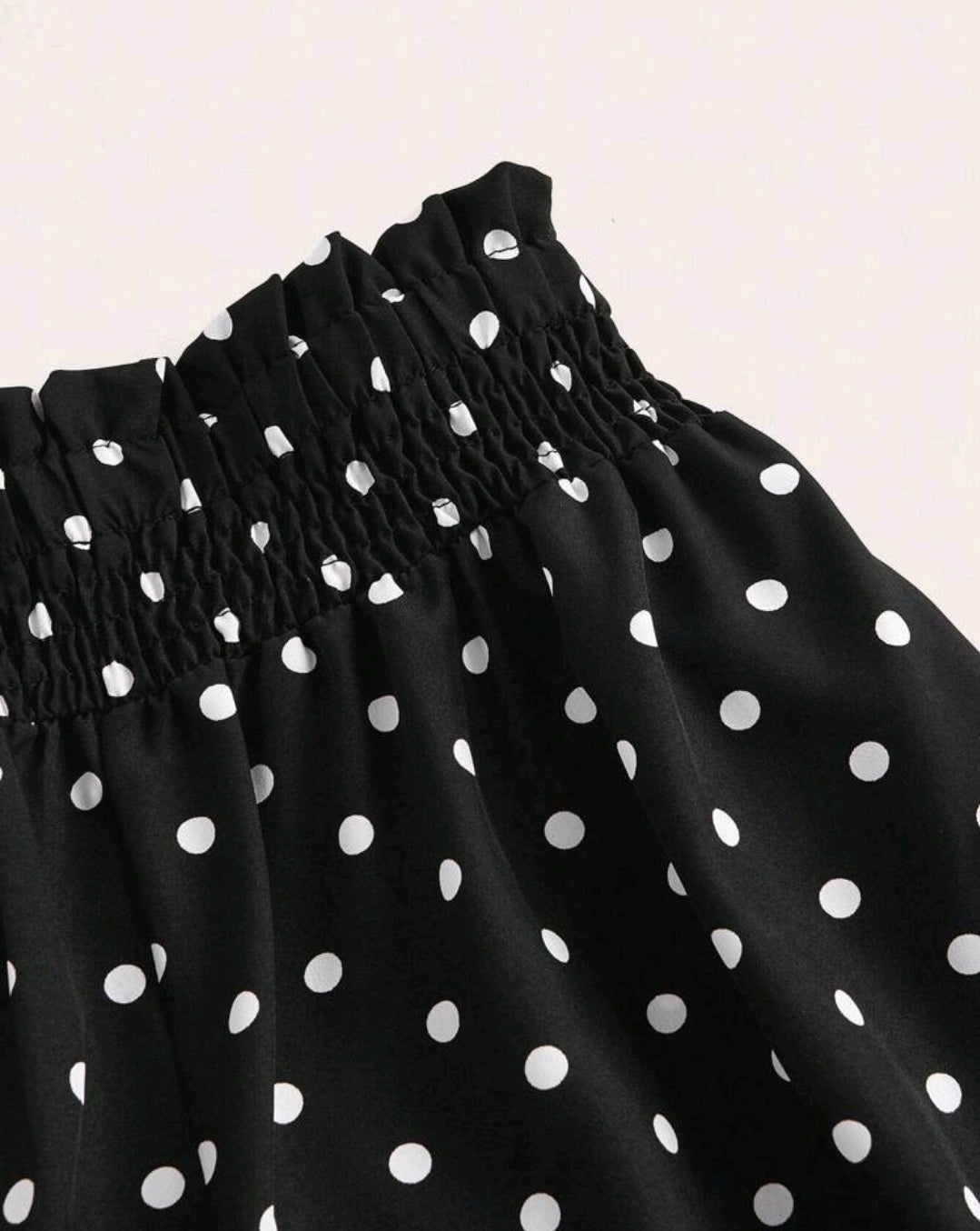 Polka Dot Smocked Wide Leg Pants Summer Mensa