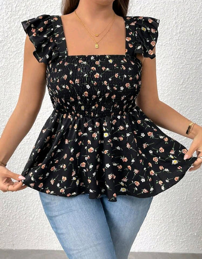 Square Neck Flutter Top Mensa