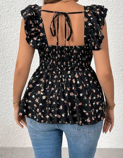 Square Neck Flutter Top Mensa