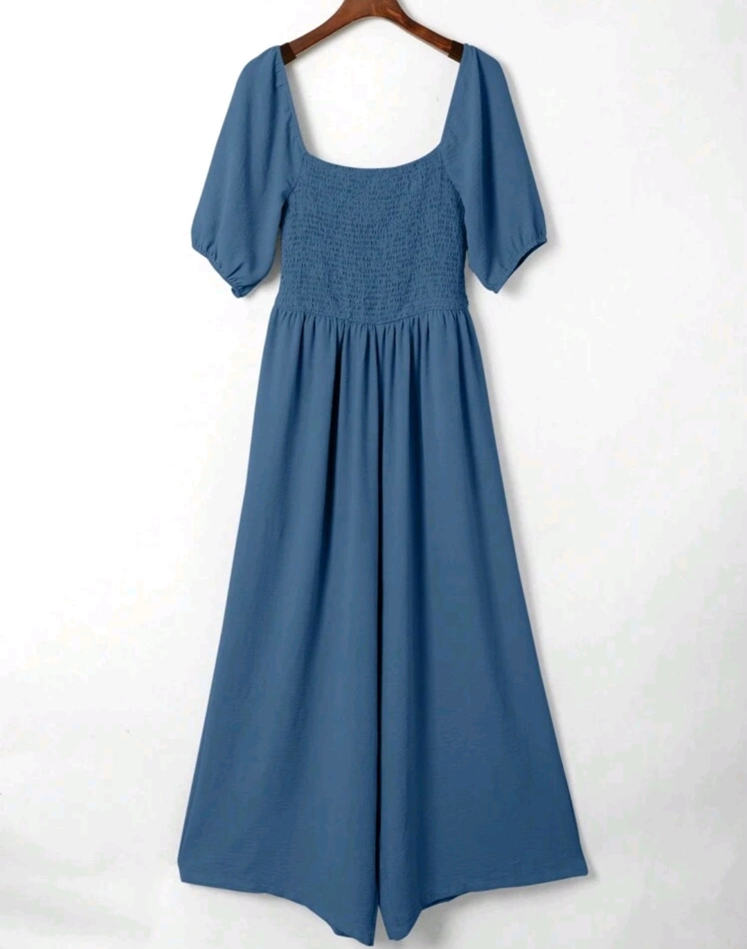 Isabella Square Neck Smocked Wide Leg Jumpsuit Summer Mensa