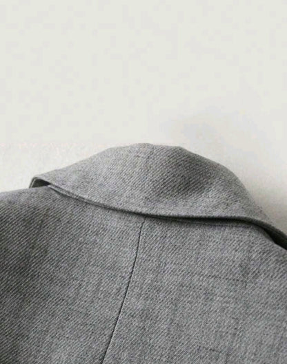 Nora Grey Single Button Blazer Striped Cuff Work Mensa
