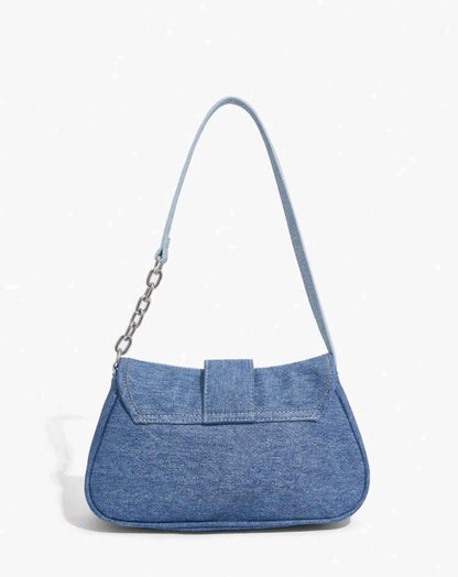 Elena Two Tone Denim Flap Shoulder Bag Mensa