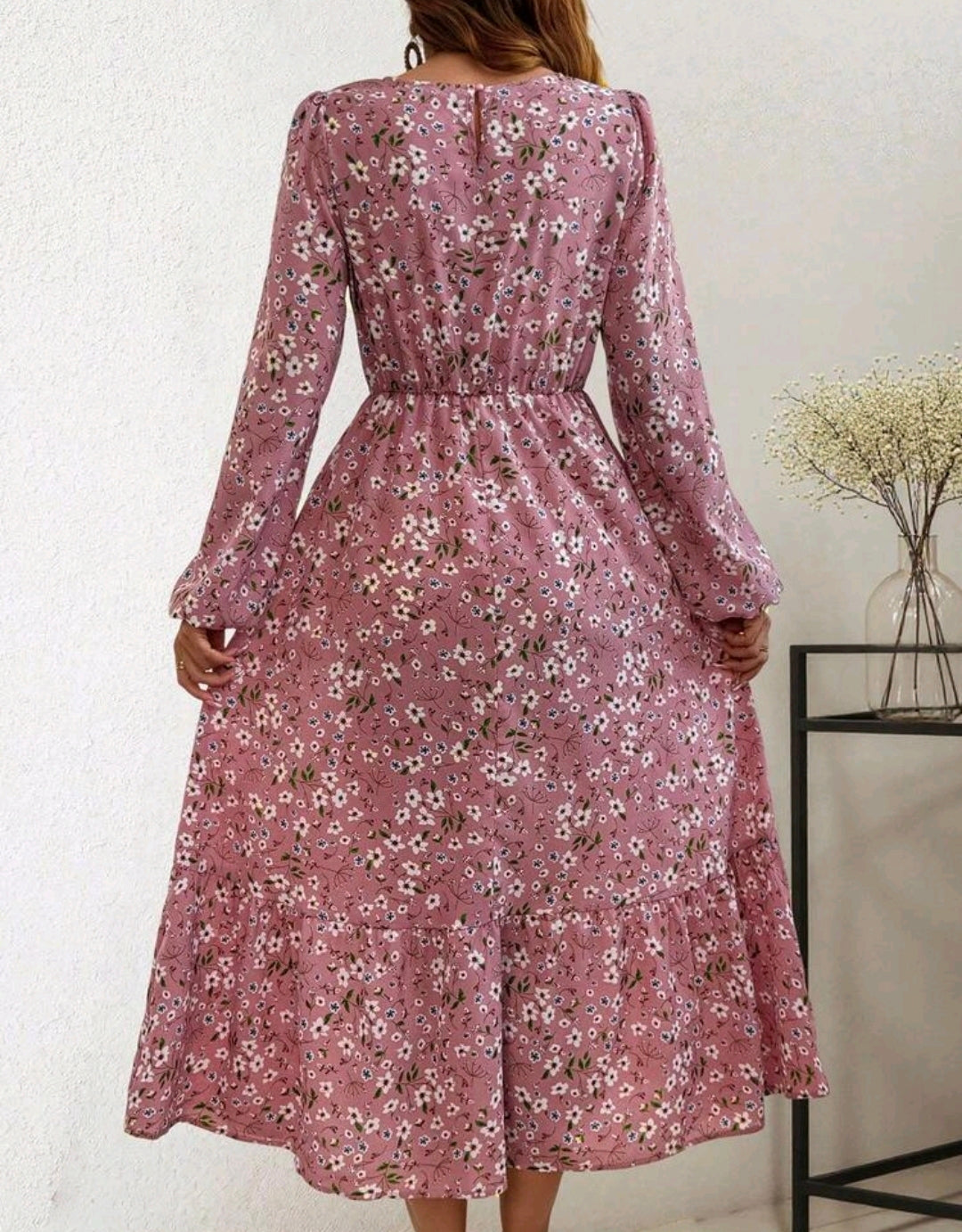 Sophia Floral Smocked Tiered Midi Dress Summer Mensa