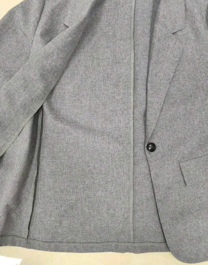 Nora Grey Single Button Blazer Striped Cuff Work Mensa