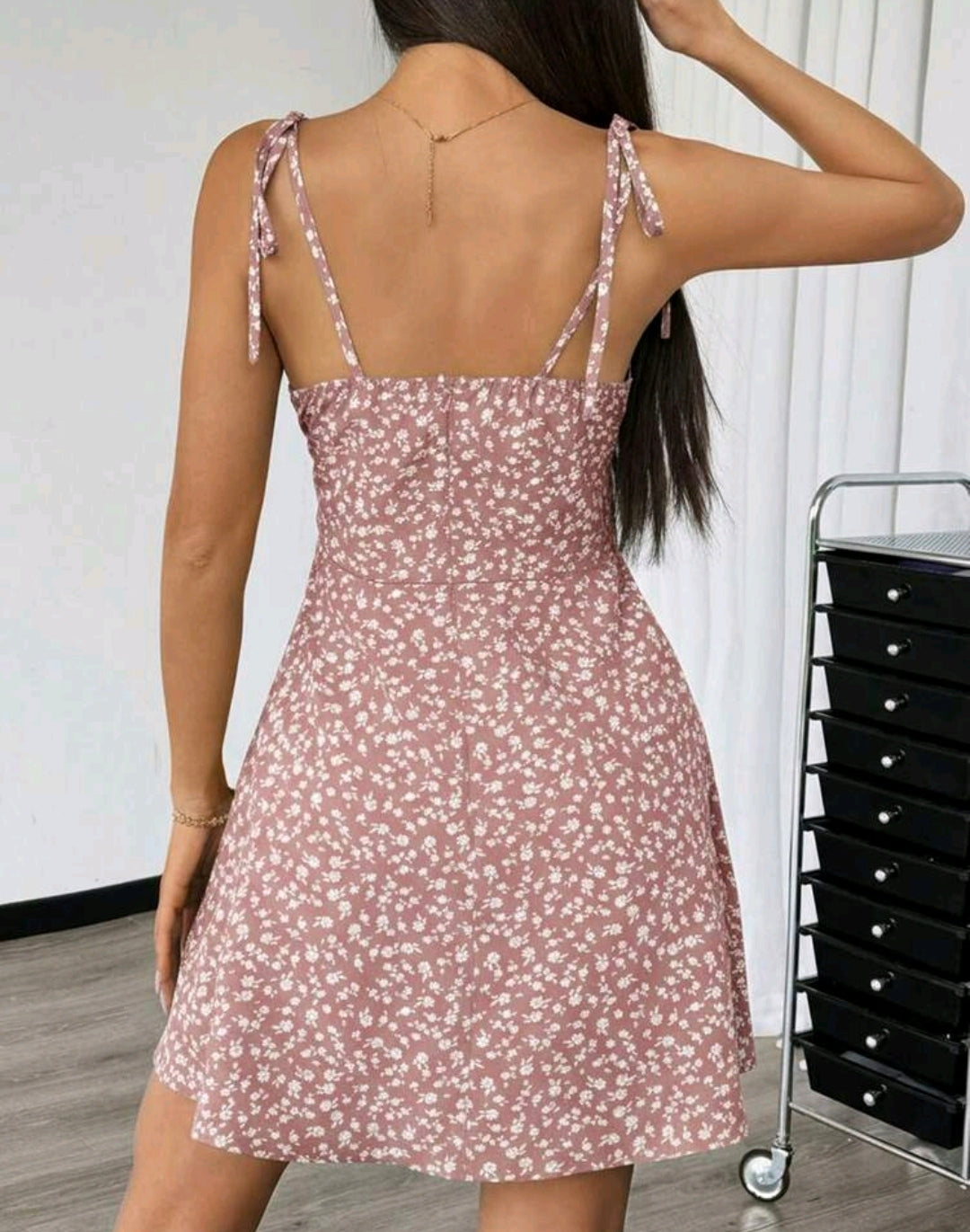 Zoe Floral Tie Strap Smocked Mini Dress Summer Mensa