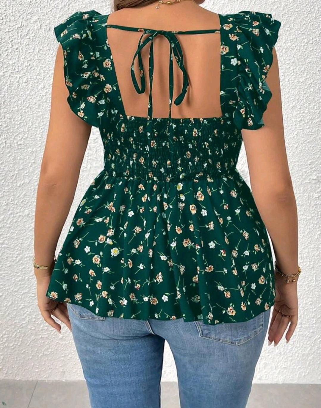 Square Neck Flutter Top Mensa