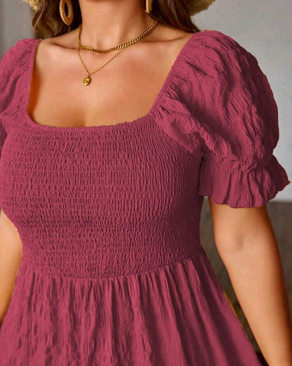 Sophie Smocked Square Neck Tiered Maxi Dress Summer Mensa