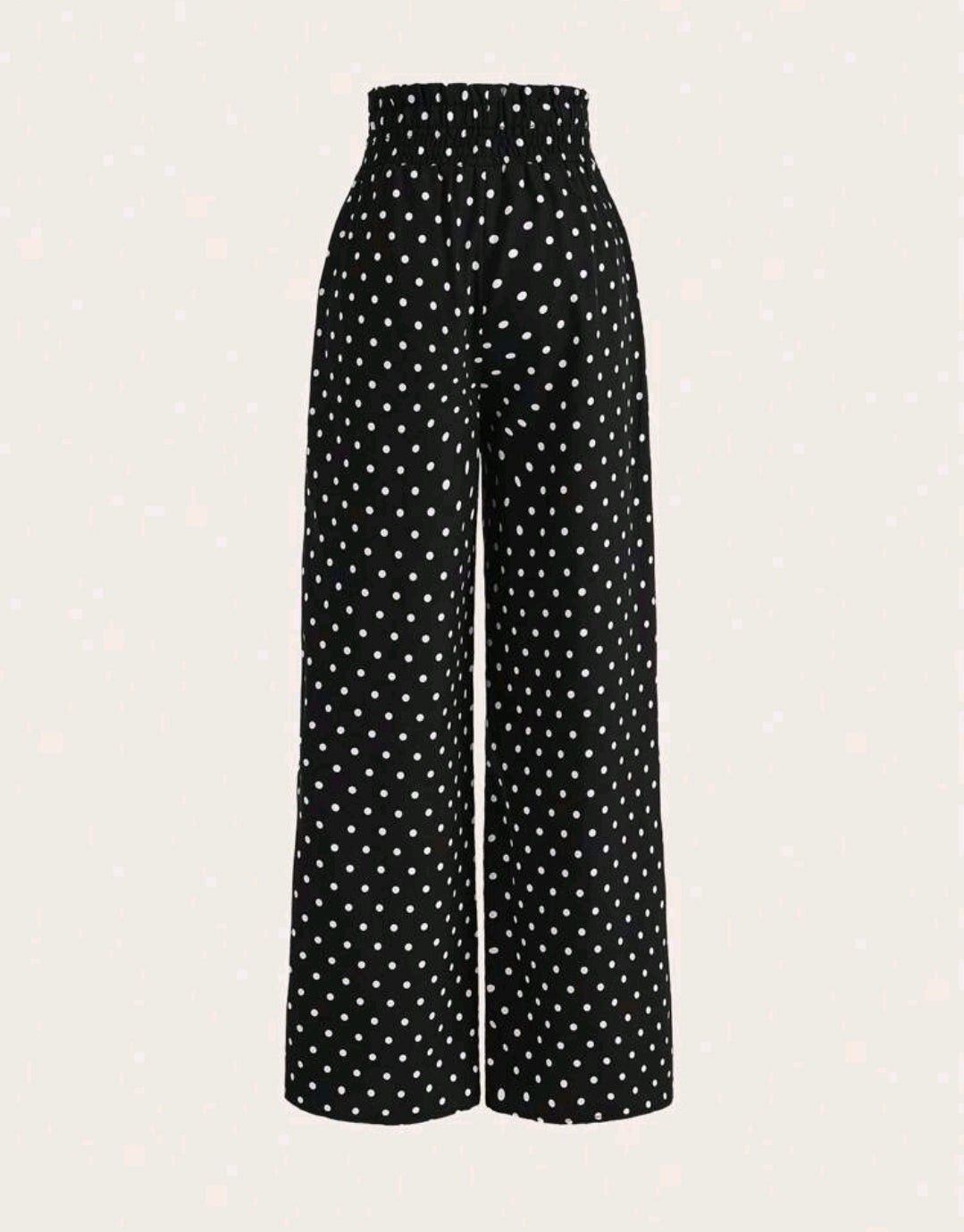 Polka Dot Smocked Wide Leg Pants Summer Mensa