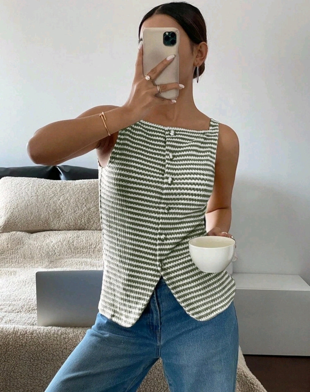 Striped Peplum Knit Mensa