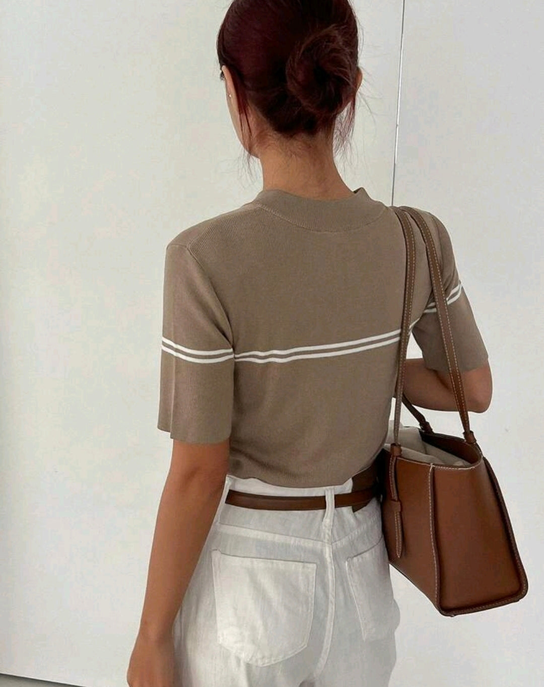 Mira Mock Neck Half Zip Knit Top Mensa