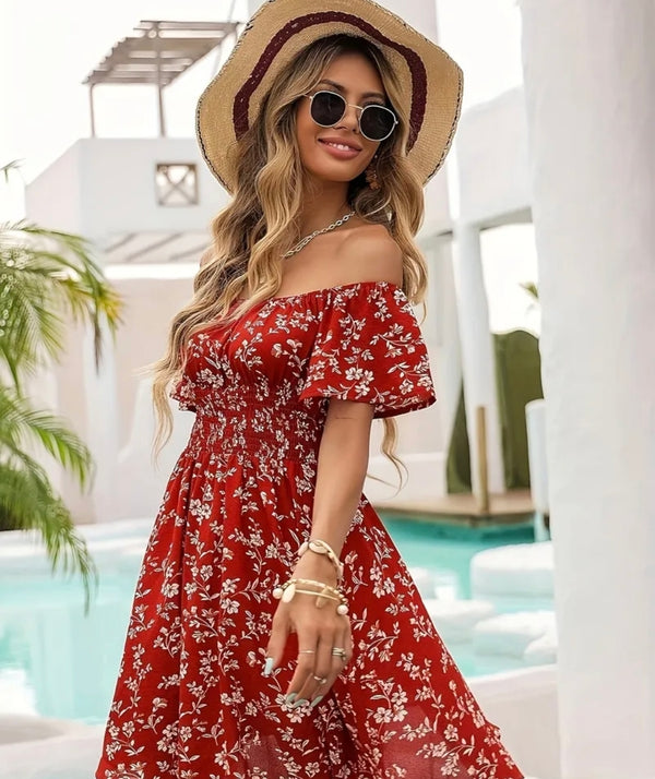 Off-Shoulder Floral Flutter