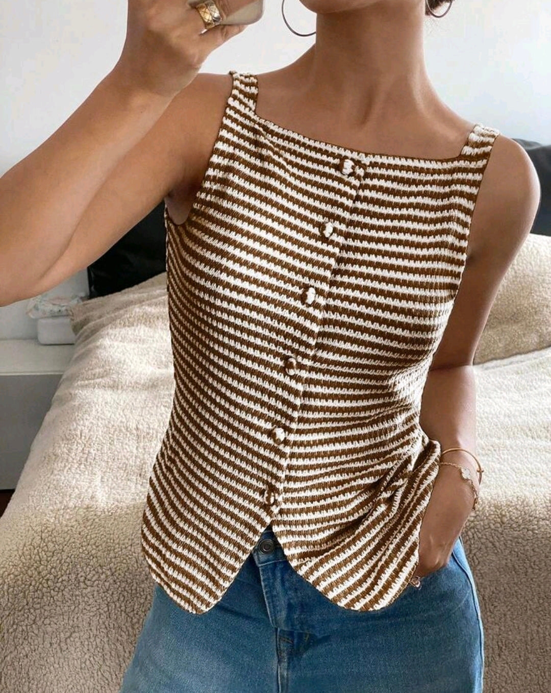 Striped Peplum Knit Mensa