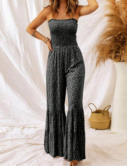 Sophia Floral Smocked Wide Leg Jumpsuit Summer Mensa