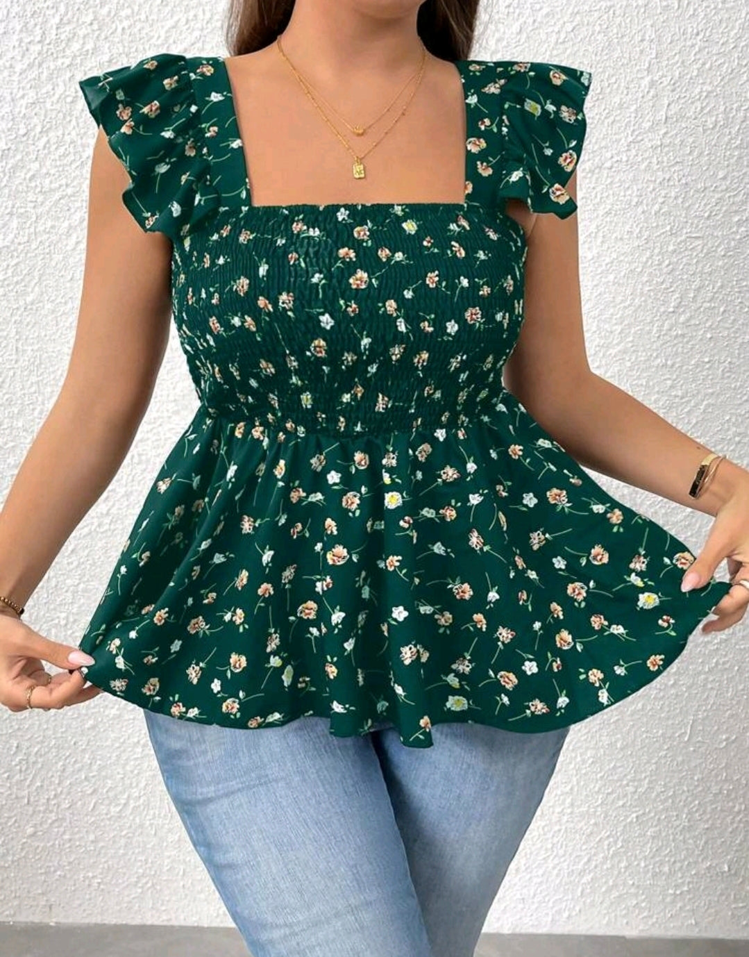 Square Neck Flutter Top Mensa