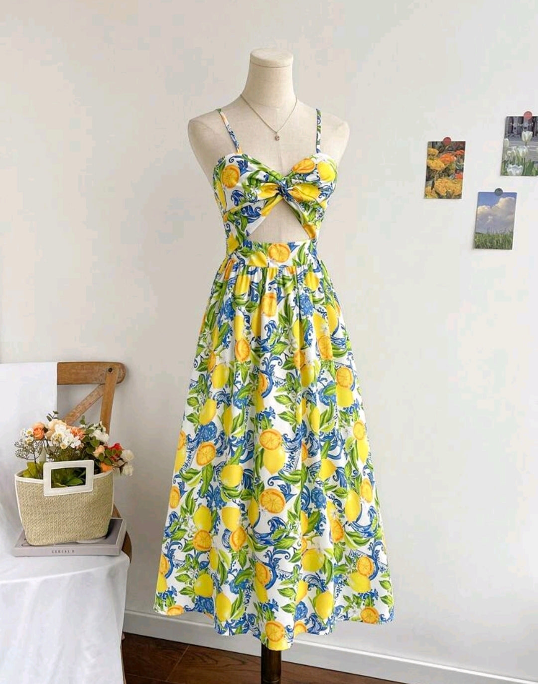 Amalfi Lemon Twist Midi Dress Mensa